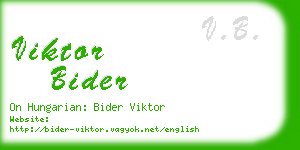 viktor bider business card